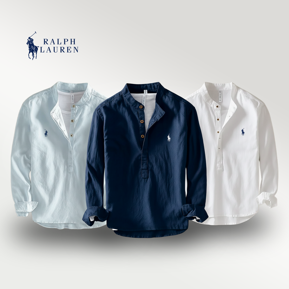 Camisa de lino premium – Cuello mao